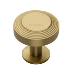 M Marcus Heritage Brass Ridge Design Cabinet Knob with Rose 32mm 